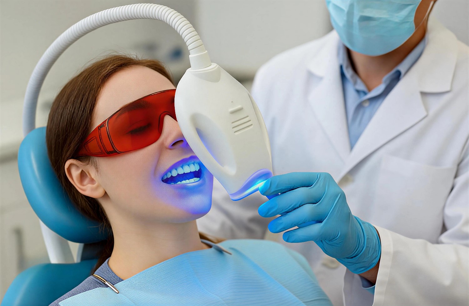 Laser teeth whitening